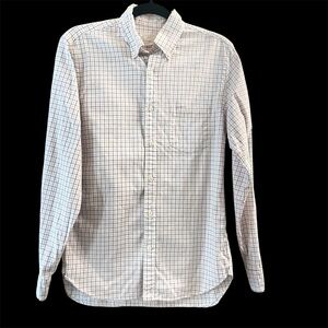 J. Crew Vintage Casual Button Down Shirt in White Pink and Blue Men’s Small